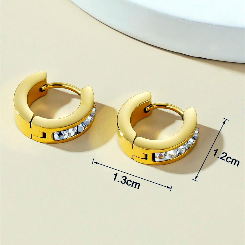 Gold Huggie Earrings close-up