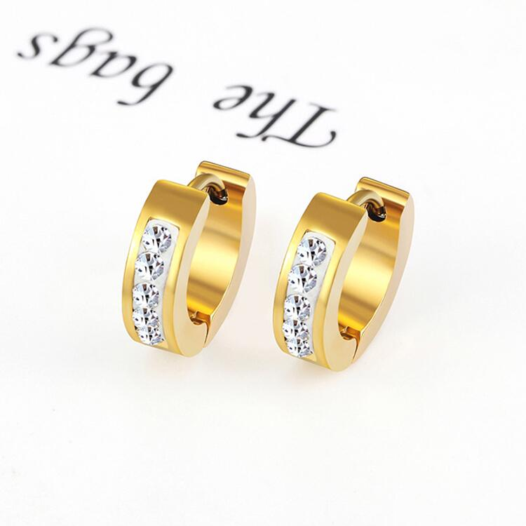 Gold Huggie Earrings detail
