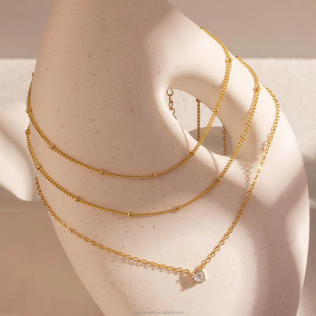 Layered Gold Necklace Set