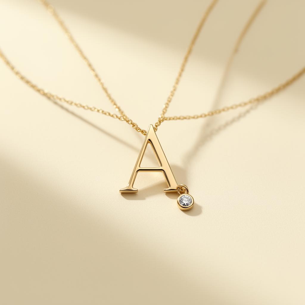 Birthstone Initial Necklace